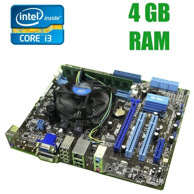 Материнская плата Asus p7h55-m lx / LGA 1156 / Intel Core i3-530 (2(4)ядра по 2.93GHz) / 4 MB cache и 4 GB DDR3