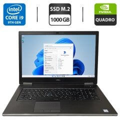 Мобильная рабочая станция Б-класс Dell Precision 7740 / 17.3" (3840x2160) IPS / Intel Core i9-9980HK (8 (16) ядер по 2.4 - 5.0 GHz) / 32 GB DDR4 / 1000 GB SSD M.2 / nVidia Quadro RTX 5000, 16 GB GDDR6, 256-bit / WebCam
