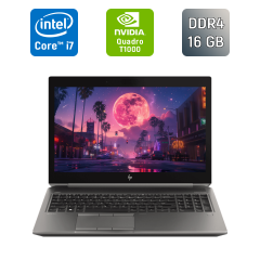 Мобільна робоча станція Б-клас HP zBook 15 G6 / 15.6" (1920x1080) IPS / Intel Core i7-9850H (6 (12) ядер по 2.6 - 4.6 GHz) / 16 GB DDR4 / 500 GB SSD / nVidia Quadro T1000, 4 GB GDDR5, 128-bit / WebCam / Fingerprint