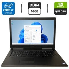 Мобільна робоча станція Dell Precision 7720 / 17.3" (1920x1080) IPS / Intel Core i7-6820HQ (4 (8) ядра по 2.7 - 3.6 GHz) / 16 GB DDR4 / 512 GB SSD M.2 + 500 GB HDD / nVidia Quadro P3000, 6 GB GDDR5, 192-bit / WebCam