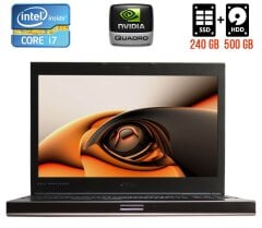 Мобільна робоча станція Dell Precision M4600 / 15.6" (1920x1080) IPS / Intel Core i7-2860QM (4 (8) ядра по 2.5 - 3.6 GHz) / 10 GB DDR3 / 240 GB SSD + 500 GB HDD / nVidia Quadro 2000M, 2 GB GDDR3, 128-bit / DVD-RW / HDMI / DisplayPort / Windows 10