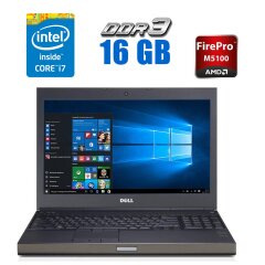Мобільна робоча станція Dell Precision M4800 / 15.6" (1920x1080) IPS / Intel Core i7-4800MQ (4 (8) ядра по 2.7 - 3.7 GHz) / 16 GB DDR3 / 256 GB SSD + 500 GB HDD / AMD FirePro M5100, 2 GB GDDR5, 128-bit / WebCam
