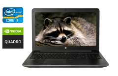 Мобільна робоча станція HP zBook 15 G3 / 15.6" (1920x1080) IPS / Intel Core i7-6820HQ (4 (8) ядра по 2.7 - 3.6 GHz) / 16 GB DDR4 / 512 GB SSD / nVidia Quadro M1000M, 2 GB DDR3, 128-bit / TouchID / WebCam
