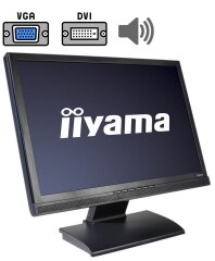 Монітор Iiyama ProLite E2200WS / 22" (1680x1050) TN / VGA, DVI / Вбудовані колонки (2x 1W) / VESA 100x100