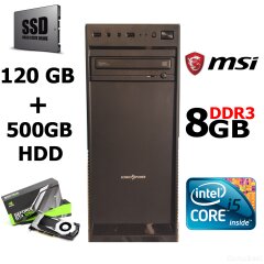 MSI MiniTower / Intel® Core™ i5-2400 (4 ядра по 3.1 - 3.4 GHz) / 8 GB DDR3 / 500 GB HDD + 120 GB SSD / nVidia GeForce 1060 3GB GDDR5 192-bit
