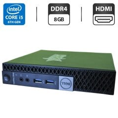 Неттоп Dell OptiPlex 3046 Micro USFF / Intel Core i5-6500T (4 ядра по 2.5 - 3.1 GHz) / 8 GB DDR4 / 320 GB HDD / Intel HD Graphics 530