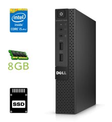 Неттоп Dell OptiPlex 9020M USFF / Intel Core i5-4590T (4 ядра по 2.0 - 3.0 GHz) / 8 GB DDR3 / 250 GB SSD / Intel HD Graphics 4600 / DisplayPort / Wi-Fi + Блок живлення