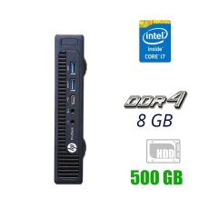 Неттоп HP EliteDesk 800 G2 Desktop Black / Intel Core i7-6700 (4 (8) ядра по 3.4 - 4.0 GHz) / 8 GB DDR4 / 500 GB HDD / Intel HD Graphics 530