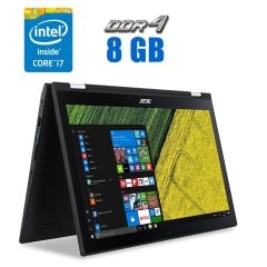 Ноутбук-трансформер Б-класс Acer Spin 3 SP315-51 2-in-1 / 15.6" (1920x1080) IPS Touch / Intel Core i7-7500U (2 (4) ядра по 2.7 - 3.5 GHz) / 8 GB DDR4 / 240 GB SSD / Intel HD Graphics 620 / WebCam 