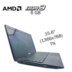 Ноутбук Asus K53BE / 15.6" (1366x768) TN / AMD E-450 (2 ядра по 1.7 GHz) / 6 GB DDR3 / 240 GB SSD / AMD Radeon HD 6450M, 1 GB DDR3, 64-bit / АКБ не тримає