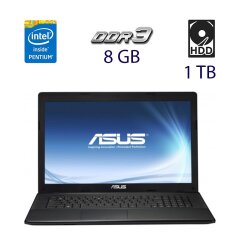 Ноутбук Asus X75A1 / 17.3" (1600x900) TN / Intel Pentium B980 (2 ядра по 2.4 GHz) / 8 GB DDR3 / 1 TB HDD / WebCam / DVD-RW / АКБ тримає заряд 0 хвилин