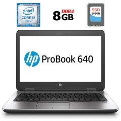 Ноутбук Б-класс HP ProBook 640 G2 / 14" (1366x768) TN / Intel Core i5-6300U (2 (4) ядра по 2.4 - 3.0 GHz) / 8 GB DDR4 / 256 GB SSD / Intel HD Graphics 520 / WebCam / DisplayPort