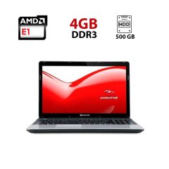 Ноутбук Б-клас Packard Bell EasyNote TE69KB / 15.6" (1366x768) TN / AMD E1-2500 (2 ядра по 1.4 GHz) / 4 GB DDR3 / 500 GB HDD / Intel HD Graphics / WebCam