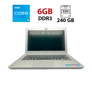 Ноутбук Б-клас Sony Vaio PCG-4251GM / 13.3" (1366x768) TN / Intel Core i5-2430M (2 (4) ядра по 2.4 - 3.0 GHz) / 6 GB DDR3 / 240 GB SSD / Intel HD Graphics 3000 / WebCam / Без АКБ Ноутбук Б-клас Sony Vaio PCG-4251GM / 13.3" (1366x768) TN / Intel Core i5-2430M (2 (4) ядра по 2.4 - 3.0 GHz) / 6 GB DDR3 / 240 GB SSD / Intel HD Graphics 3000 / WebCam / Без АКБ