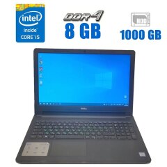 Ноутбук Dell Inspirion 15 5100 / 15.6" (1366x768) TN / Intel Core i5-7200U (2 (4) ядра по 2.5 - 3.1 GHz) / 8 GB DDR4 / 1000 GB HDD / Intel HD Graphics 620 / WebCam / АКБ NEW
