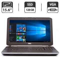 Ноутбук Dell Latitude E5520 / 15.6" (1366x768) TN / Intel Core i3-2310M (2 (4) ядра по 2.1 GHz) / 4 GB DDR3 / 128 GB SSD / Intel HD Graphics 3000 / VGA / HDMI