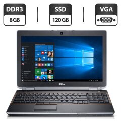 Ноутбук Dell Latitude E6520 / 15.6" (1366x768) TN / Intel Core i5-2520M (2 (4) ядра по 2.5 - 3.2 GHz) / 8 GB DDR3 / 120 GB SSD / Intel HD Graphics 3000 / WebCam / DVD-ROM / HDMI