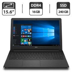 Ноутбук Dell Vostro 15-3568 / 15.6" (1366x768) TN / Intel Core i3-6006U (2 (4) ядра по 2.0 GHz) / 16 GB DDR4 / 240 GB SSD / Intel HD Graphics 520 / WebCam + Бездротова мишка