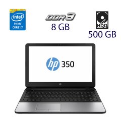 Ноутбук HP 350 G1 Grey / 15.6" (1366x768) TN / Intel Core i7-4500U (2 (4) ядра по 1.8 - 3.0 GHz) / 8 GB DDR3 / 500 GB HDD / WebCam / DVD-RW / USB 3.0 / HDMI