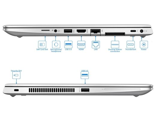 Ноутбук HP EliteBook 840 G5 / 14" (1920x1080) IPS LED / Intel Core i7-8550U (4 (8) ядра по 1.8 - 4.0 GHz) / 8 GB DDR3 / 256 GB SSD / WebCam / USB 3.0 / HDMI