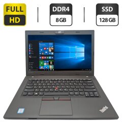Ноутбук Lenovo ThinkPad L470 / 14" (1920x1080) IPS / Intel Core i5-7300U (2 (4) ядра по 2.6 - 3.5 GHz) / 8 GB DDR4 / 128 GB SSD / Intel HD Graphics 620 / WebCam