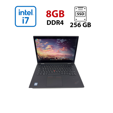 Ноутбук Lenovo ThinkPad X1 YOGA / 14" (1920x1080) IPS / Intel Core i7-8550U (4 (8) ядра по 1.8 - 4.0 GHz) / 8 GB DDR4 / 256 GB SSD / Intel UHD Graphics 620 / WebCam Ноутбук Lenovo ThinkPad X1 YOGA / 14" (1920x1080) IPS / Intel Core i7-8550U (4 (8) ядра по 1.8 - 4.0 GHz) / 8 GB DDR4 / 256 GB SSD / Intel UHD Graphics 620 / WebCam