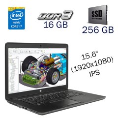 Рабочая станция Б клас HP Zbook 15 G2 / 15.6" (1920x1080) IPS / Intel Core i7-4800MQ (4 (8) ядра по 2.7 - 3.7 GHz) / 16 GB DDR3 / 256 GB SSD / nVidia Quadro K2100M, 2 GB GDDR5, 128-bit / WebCam / DVD-ROM / Fingerprint