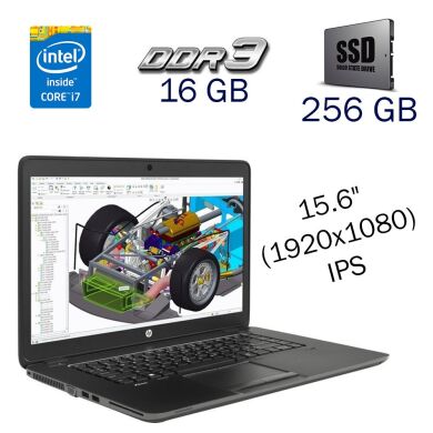 Рабочая станция Б клас HP Zbook 15 G2 / 15.6" (1920x1080) IPS / Intel Core i7-4800MQ (4 (8) ядра по 2.7 - 3.7 GHz) / 16 GB DDR3 / 256 GB SSD / nVidia Quadro K2100M, 2 GB GDDR5, 128-bit / WebCam / DVD-ROM / Fingerprint Рабочая станция Б клас HP Zbook 15 G2 / 15.6" (1920x1080) IPS / Intel Core i7-4800MQ (4 (8) ядра по 2.7 - 3.7 GHz) / 16 GB DDR3 / 256 GB SSD / nVidia Quadro K2100M, 2 GB GDDR5, 128-bit / WebCam / DVD-ROM / Fingerprint