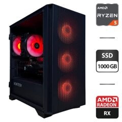 Сборка под заказ: игровой ПК Montech Air 100 ARGB Tower / AMD Ryzen 5 7500F (6 (12) ядер по 3.7 - 5.0 GHz) / 16 GB DDR5 / 1000 GB SSD M.2 / AMD Radeon RX 6800, 16 GB GDDR6, 256-bit / 750W