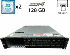 Сервер Dell PowerEdge R730xd 24SFF 2U Rack / 2x Intel Xeon E5-2697 v3 (14 (28) ядер по 2.6 - 3.6 GHz) / 128 GB DDR4 / no HDD / Matrox G200eR2 / 2x 1100W