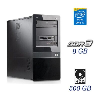 Компьютер HP Elite 7100 Tower / Intel Core i7-860 (4 (8) ядра по 2.8 - 3.46 GHz) / 8 GB DDR3 / 500 GB HDD / AMD ATI FirePro V4800, 1 GB GDDR5, 128-bit