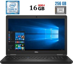 Ультрабук Dell Latitude 5590 / 15.6" (1920x1080) IPS / Intel Core i5-8350U (4 (8) ядра по 1.7 - 3.6 GHz) / 16 GB DDR4 / 256 GB SSD / Intel UHD Graphics 620 / WebCam / USB 3.1 / HDMI