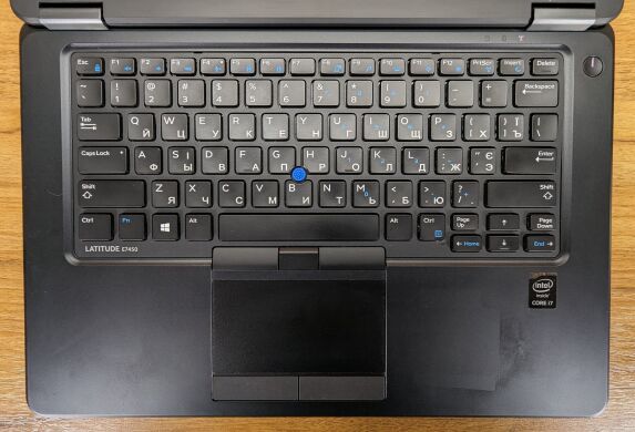 Ультрабук Dell Latitude E7450 / 14" (1920x1080) IPS / Intel Core i7-5600U (2 (4) ядра по 2.6 - 3.2 GHz) / 8 GB DDR3 / 256 GB SSD / nVidia GeForce 840M, 2 GB DDR3, 64-bit / WebCam / Windows 10