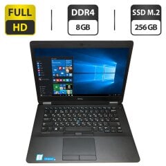 Ультрабук Dell Latitude E7470 / 14" (1920x1080) IPS / Intel Core i5-6300U (2 (4) ядра по 2.4 - 3.0 GHz) / 8 GB DDR4 / 256 GB SSD M.2 / Intel HD Graphics 520 / WebCam