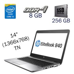 Ультрабук HP EliteBook 840 G4 / 14" (1366x768) TN / Intel Core i5-6200U (2 (4) ядра по 2.3 - 2.8 GHz) / 8 GB DDR4 / 256 GB SSD / Intel HD Graphics 520 / WebCam