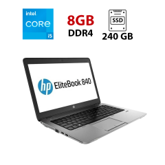 Ультрабук HP EliteBook 840 G4 / 14" (1920x1080) TN Touch / Intel Core i5-7200U (2 (4) ядра по 2.5 - 3.1 GHz) / 8 GB DDR4 / 240 GB SSD / Intel HD Graphics 520 / WebCam