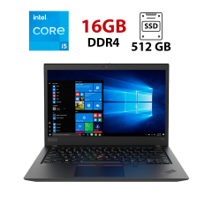 Ультрабук Lenovo ThinkPad T14s Gen1 / 14" (1920x1080) IPS / Intel Core i5-10310U (4 (8) ядра по 1.7 - 4.4 GHz) / 16 GB DDR4 / 512 GB SSD / Intel UHD Graphics / WebCam