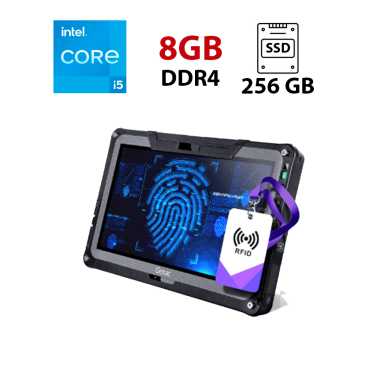 Захищений планшет Getac F100G4 / 11.6" (1920x1080) IPS Touch / Intel Core i5-7200U (2 (4) ядра по 2.5 - 3.1 GHz) / 8 GB DDR4 / 256 GB SSD / Intel HD Graphics 520 / Без клавіатури