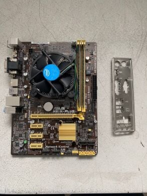 Комплект: Материнська плата Asus H81M-Plus / Intel Core i5-4570 (4 ядра по 3.2 - 3.6 GHz) / 8 GB DDR3 / Socket LGA 1150 / Задня заглушка