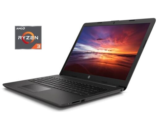 Ультрабук HP 255 G7 / 15.6" (1366x768) TN / AMD Ryzen 3 2200U (2 (4) ядра по 2.5 - 3.4 GHz) / 8 GB DDR4 / 128 GB SSD / AMD Radeon Vega 3 / WebCam / DVD-ROM / Win 10 Pro