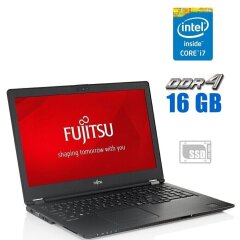 Ноутбук Fujitsu LifeBook U757 / 15.6" (1366x768) TN / Intel Core i7-6500U (2 (4) ядра по 2.5 - 3.1 GHz) / 16 GB DDR4 / 240 GB SSD / Intel HD Graphics 520 / WebCam