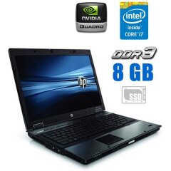 Ноутбук HP EliteBook 8740w / 17" (1680x1050) TN / Intel Core i7-620M (2 (4) ядра по 2.66 - 3.33 GHz) / 8 GB DDR3 / 480 GB SSD / nVidia Quadro FX 2800M, 1 GB DDR3, 256-bit / WebCam / АКБ не тримає