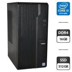 Компьютер Acer Veriton S4660G Tower / Intel Core i5-8400 (6 ядер по 2.8 - 4.0 GHz) / 16 GB DDR4 / 512 GB SSD M.2 / Intel UHD Graphics 630 / Windows 11 Pro / DVD-ROM