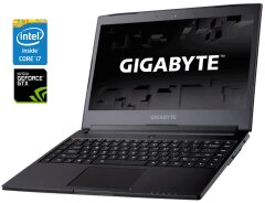 Игровой ультрабук Б-класс Gigabyte Aero 14 / 14" (2880x1800) IPS / Intel Core i7-7700HQ (4 (8) ядра по 2.8 - 3.8 GHz) / 16 GB DDR4 / 512 GB SSD / nVidia GeForce GTX 1060, 6 GB GDDR5, 192-bit / WebCam