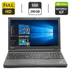 Ноутбук Lenovo ThinkPad T540p / 15.6" (1920x1080) TN / Intel Core i7-4600M (2 (4) ядра по 2.9 - 3.6 GHz) / 8 GB DDR3 / 240 GB SSD / nVidia GeForce GT 730M, 1 GB GDDR3, 128-bit / WebCam / DVD-ROM / VGA