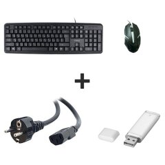 Нова провідна клавіатура та мишка + Б/В кабель живлення + Флеш пам'ять USB 32 GB