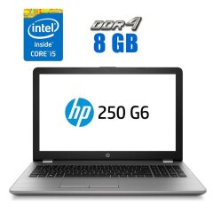 Ноутбук HP 250 G6 / 15.6" (1920x1080) TN / Intel Core i5-7200U (2 (4) ядра по 2.5 - 3.1 GHz) / 8 GB DDR4 / 240 GB SSD M.2 / Intel HD Graphics 620 / WebCam