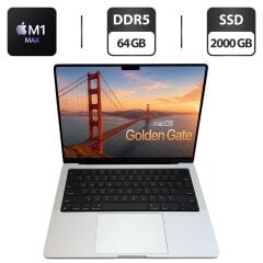 Ультрабук Б-класс Apple MacBook Pro 14 2021 / 14" (3024x1964) IPS / Apple M1 Max (10 ядер по 2.1 - 3.22 GHz) / 64 GB DDR5 / 2000 GB SSD / Apple M1 Max Graphics / WebCam / MacOS