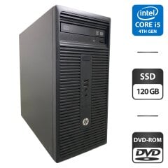 Комп'ютер HP 280 G1 Tower / Intel Core i5-4570 (4 ядра по 3.2 - 3.6 GHz) / 8 GB DDR3 / 120 GB SSD / Intel HD Graphics 4600 / DVD-ROM
