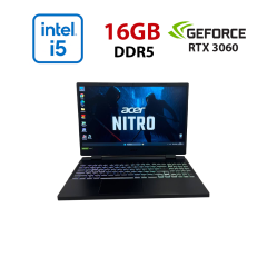 Ігровий ноутбук Acer Nitro 5 AN515-58 / 15.6" (1920x1080) IPS / Intel Core i5-12500H (12 (16) ядер 3.3 - 4.5 GHz) / 16 GB DDR5 / 512 GB SSD / nVidia GeForce RTX 3060, 6 GB GDDR6, 192-bit / WebCam